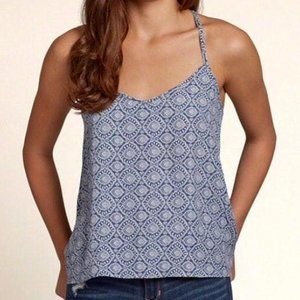 Hollister Blue Boho Woven Tank Top